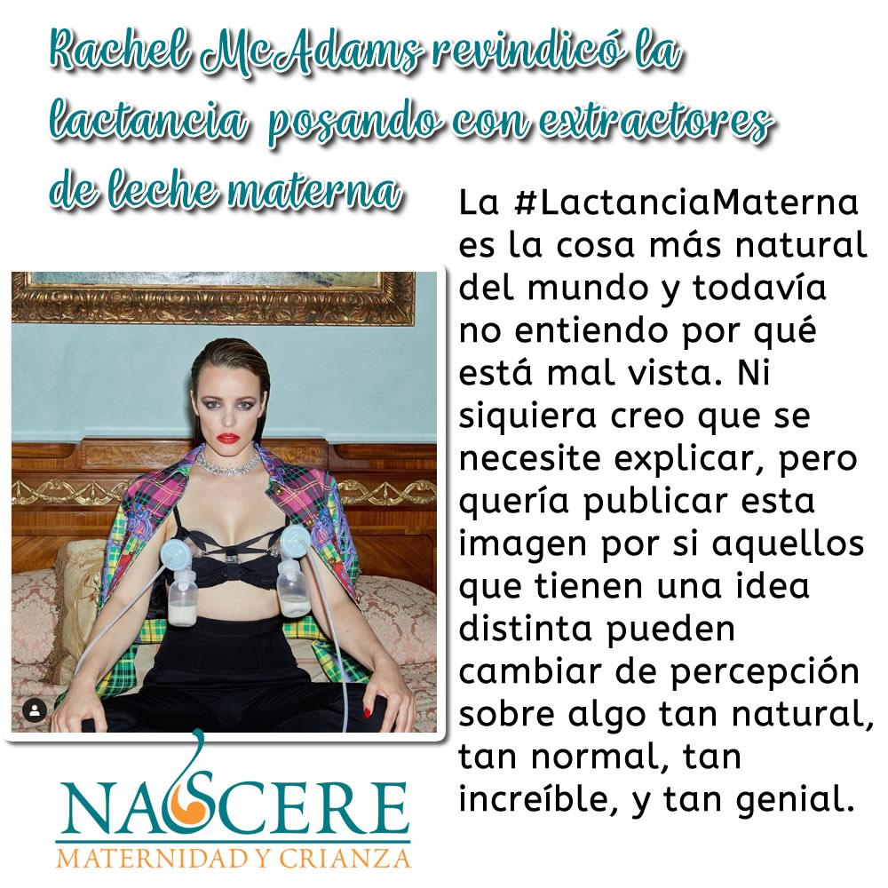 Rachel McAdams revindicó la lactancia posando con extractores de leche materna